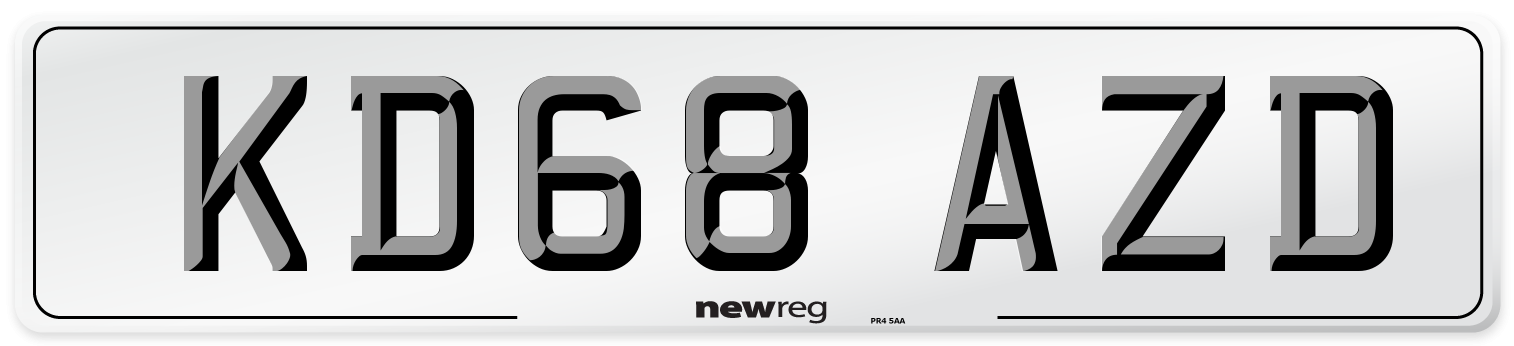 KD68 AZD Number Plate from New Reg